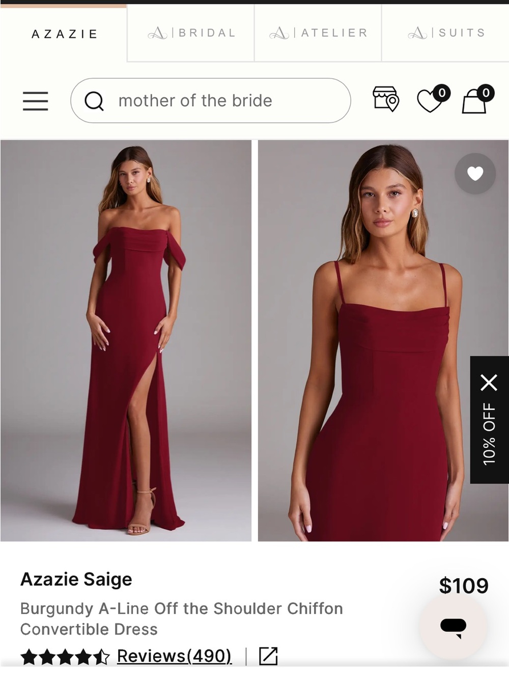 Azazie Burgundy Saige Convertible Maxi Dress